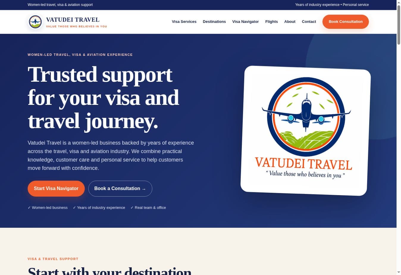 Vatudei Travel website project
